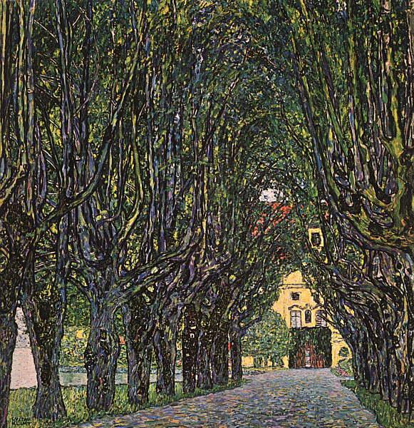 Gustav Klimt Avenue in Schloss Kammer Park France oil painting art